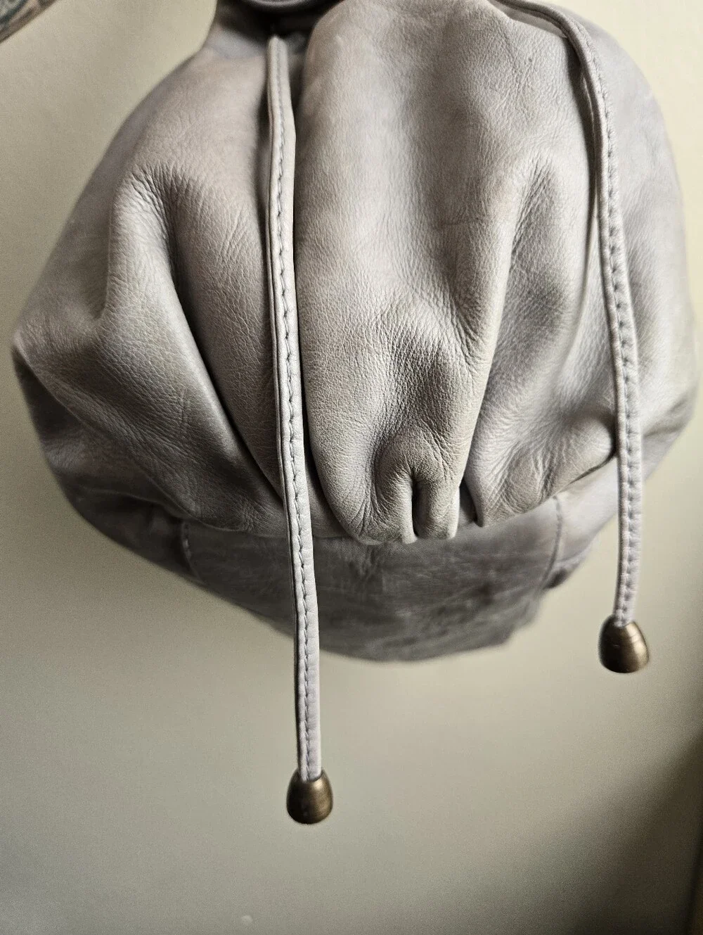 Gerard Darel 24H Bag Hobo Purse Satchel Gray Leather Made In France